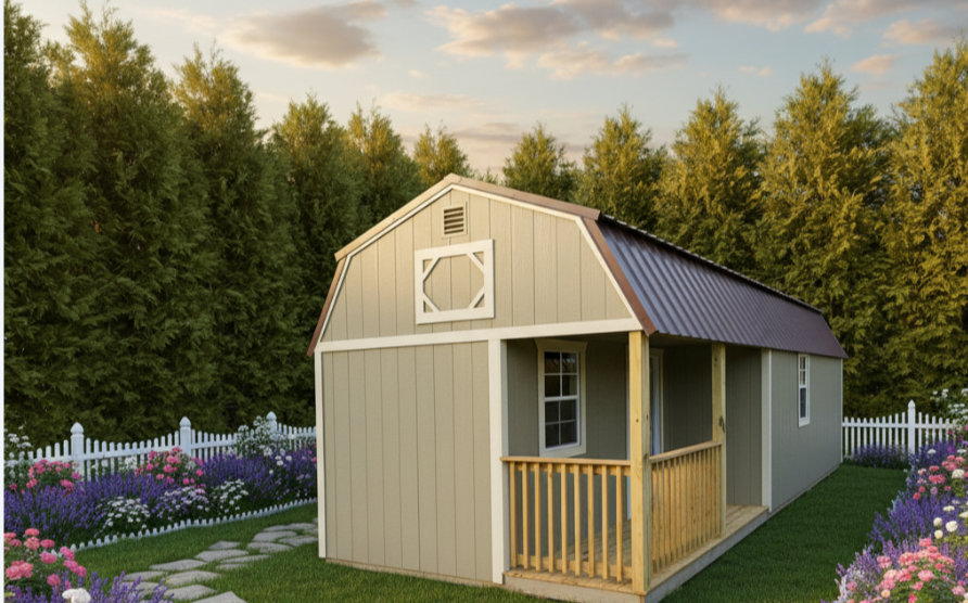 12 x 32 Lofted Barn Cabin at Jacksonville, AL-Johnny Lamar Pruitt in Jacksonville, AL
