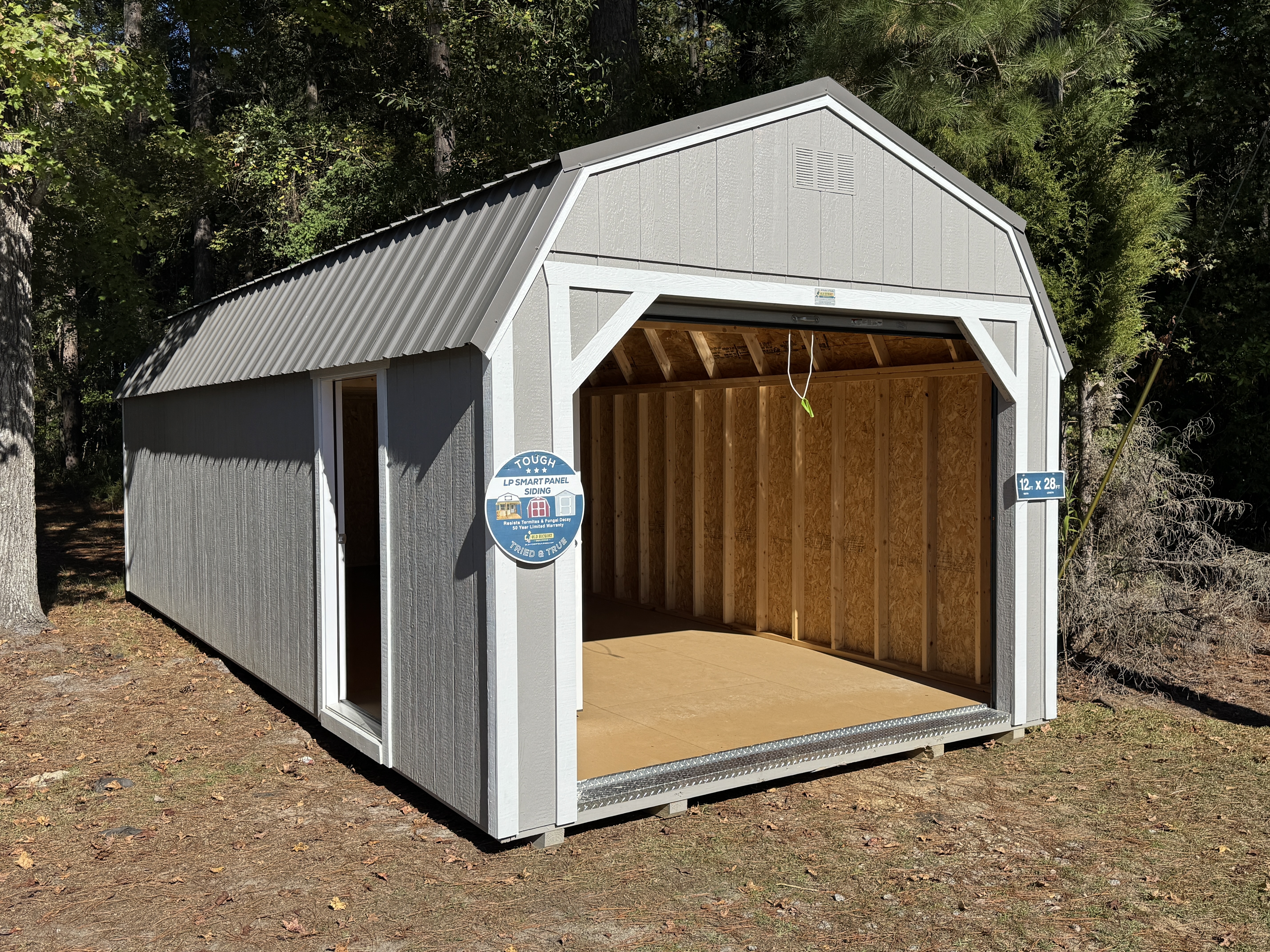 12 x 28 Lofted Barn at G & C Buildings in Bladenboro, North Carolina